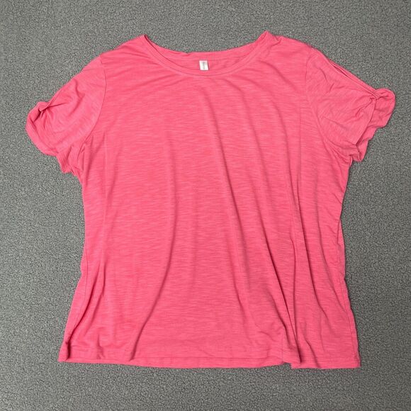 WOMAN'S IDEOLOGY PLUS SIZE HOT PINK YOGA/FITNESS‎ SUMMER TOP.SZ 3X - Picture 1 of 7